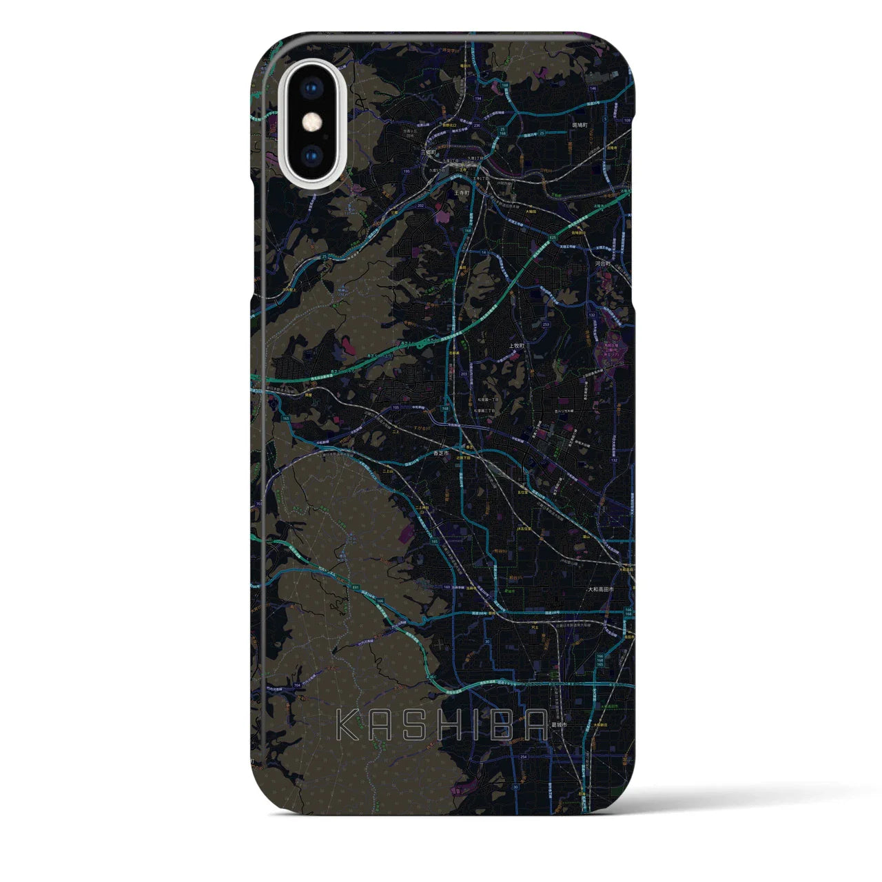 【香芝(奈良県)】地図柄iPhoneケース(バックカバータイプ)