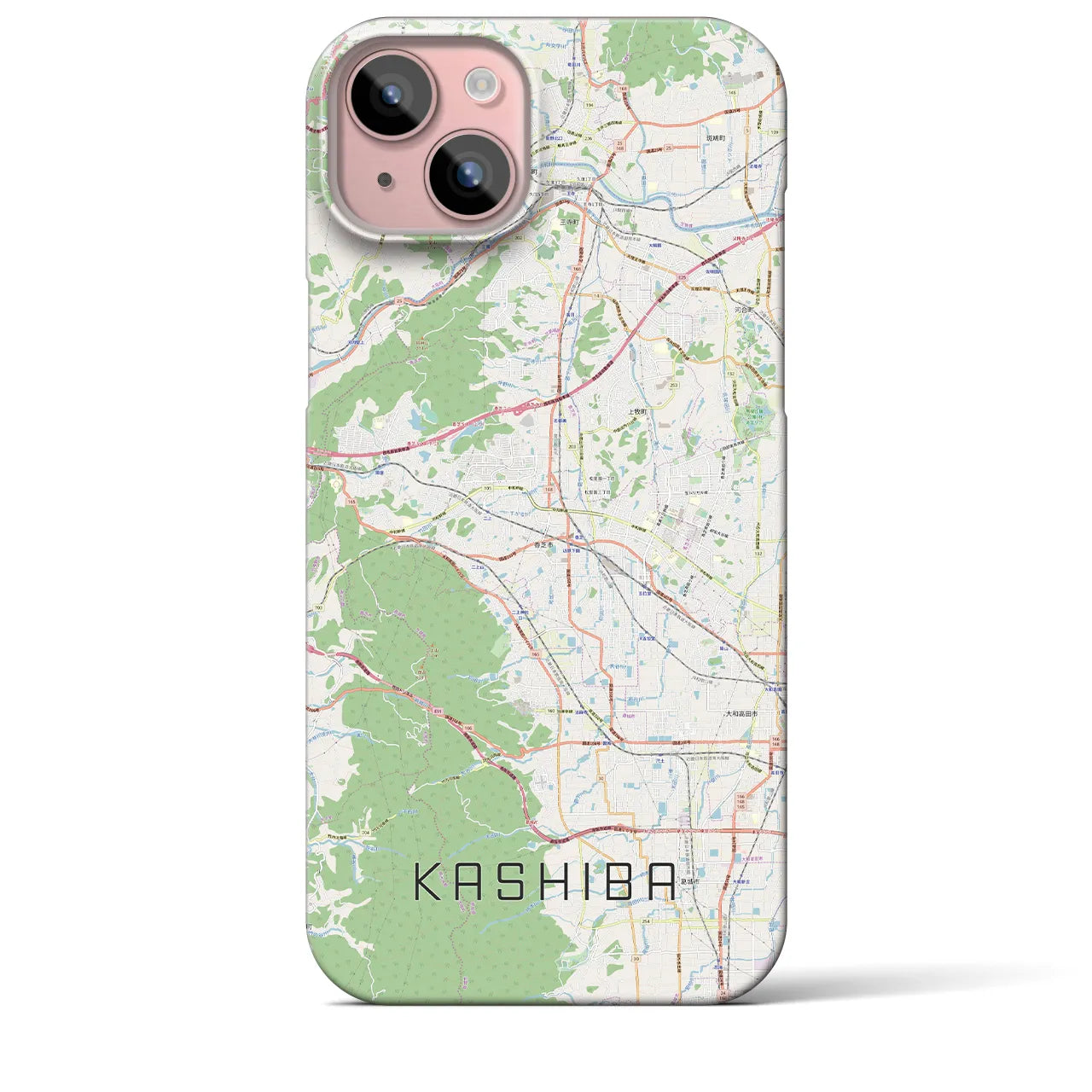 【香芝(奈良県)】地図柄iPhoneケース(バックカバータイプ)