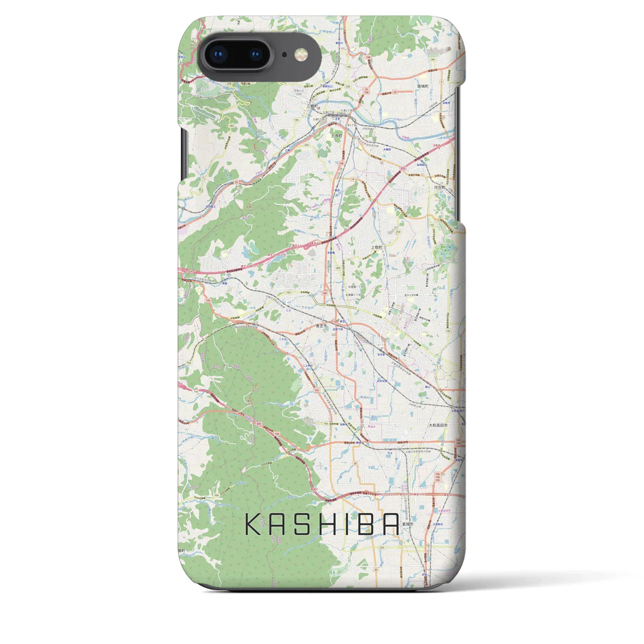 【香芝(奈良県)】地図柄iPhoneケース(バックカバータイプ)