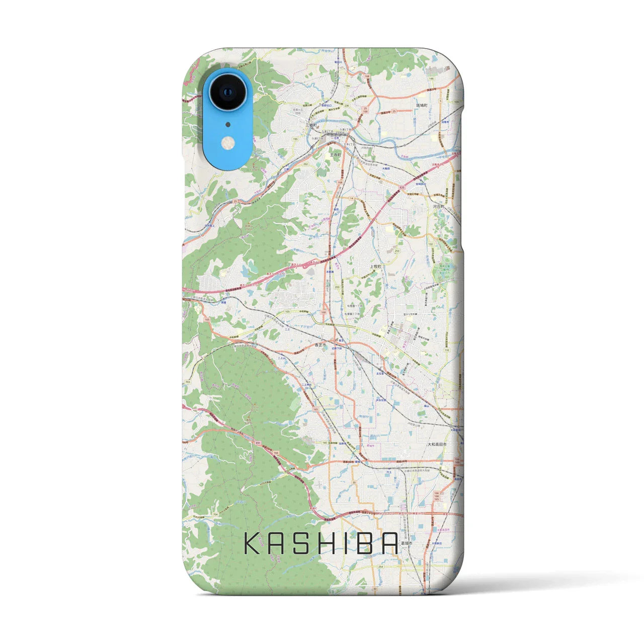 【香芝(奈良県)】地図柄iPhoneケース(バックカバータイプ)