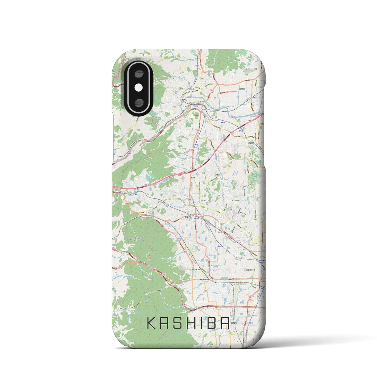 【香芝(奈良県)】地図柄iPhoneケース(バックカバータイプ)