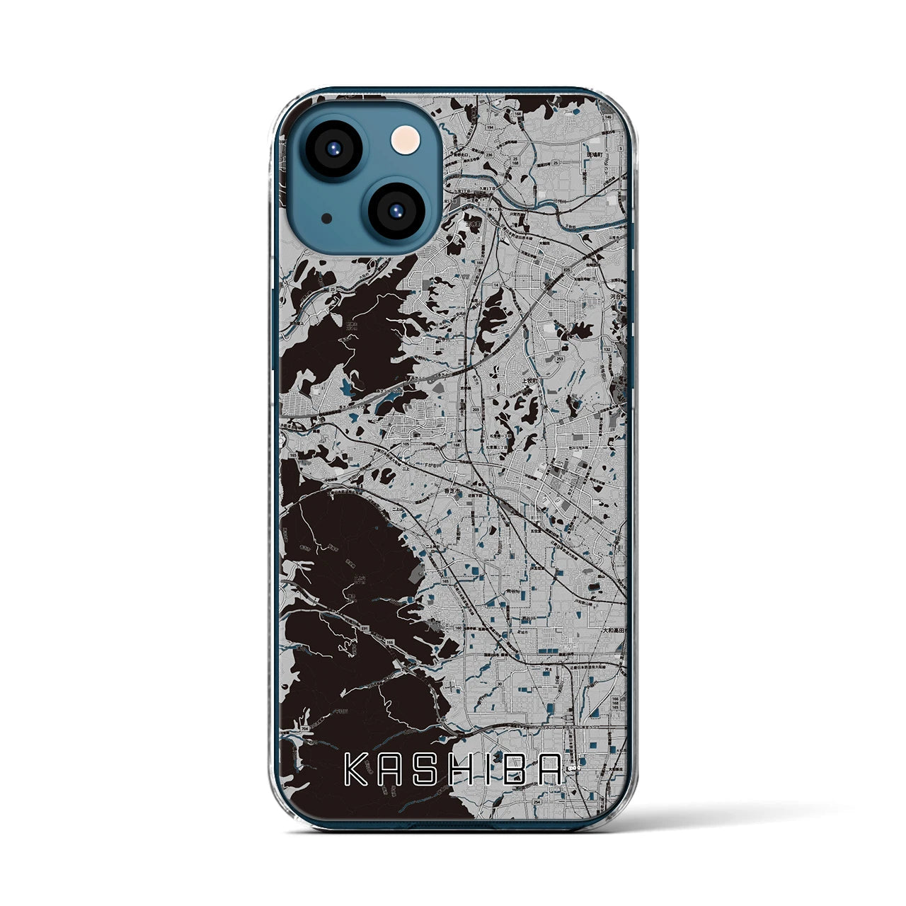 【香芝(奈良県)】地図柄iPhoneケース(クリアタイプ)