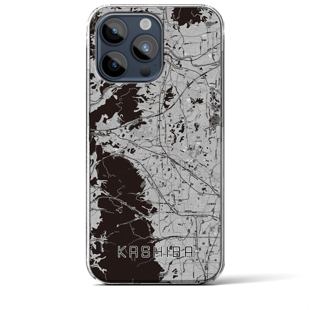 【香芝(奈良県)】地図柄iPhoneケース(クリアタイプ)