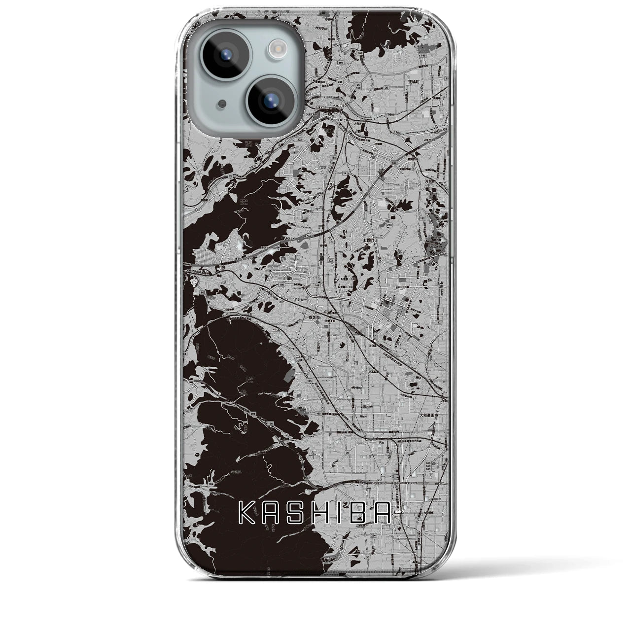 【香芝(奈良県)】地図柄iPhoneケース(クリアタイプ)