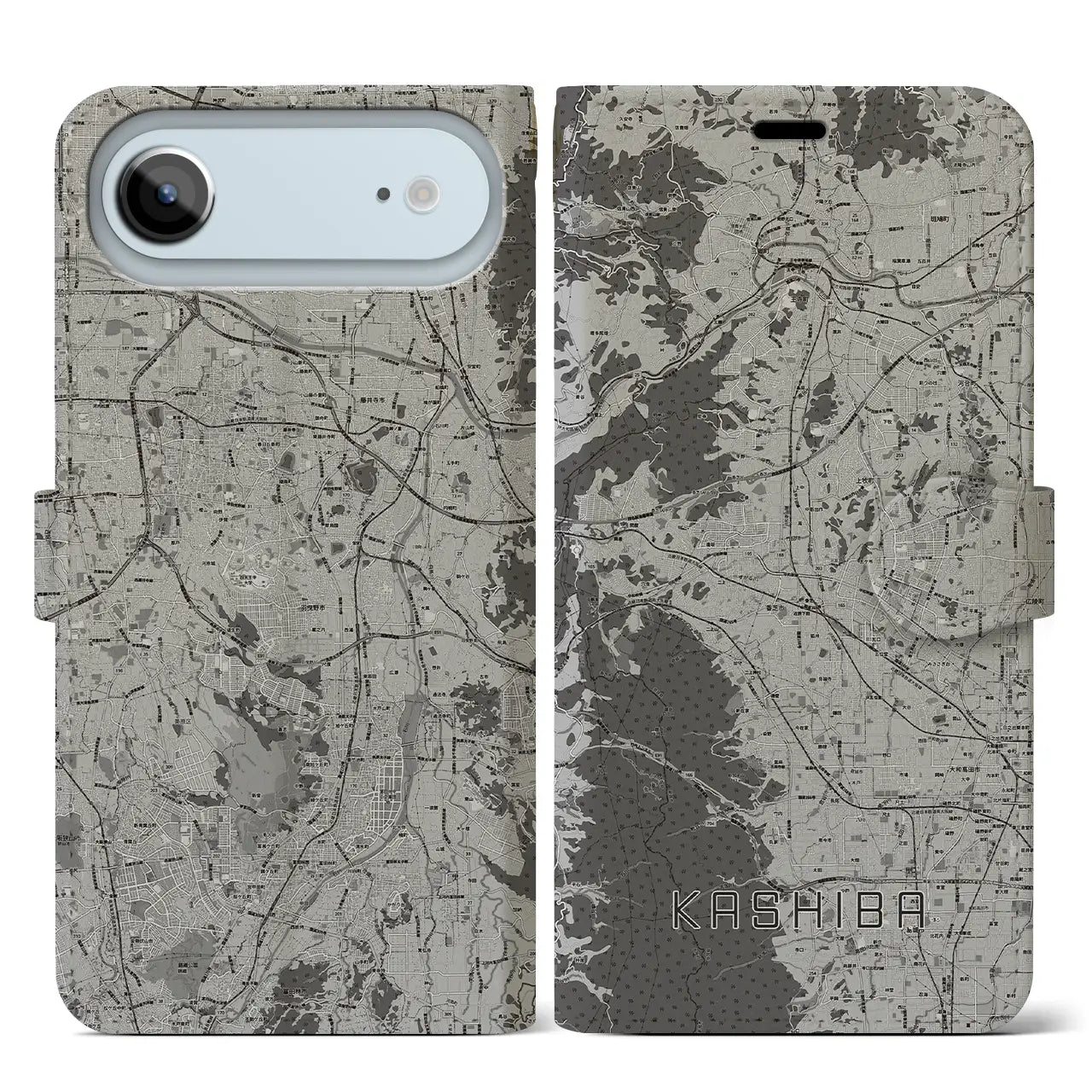 【香芝(奈良県)】地図柄iPhoneケース(手帳タイプ)