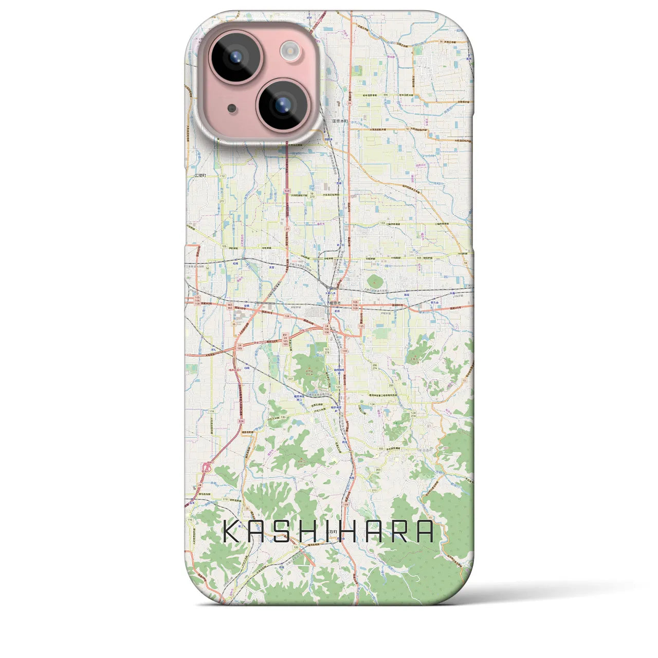 【橿原(奈良県)】地図柄iPhoneケース(バックカバータイプ)