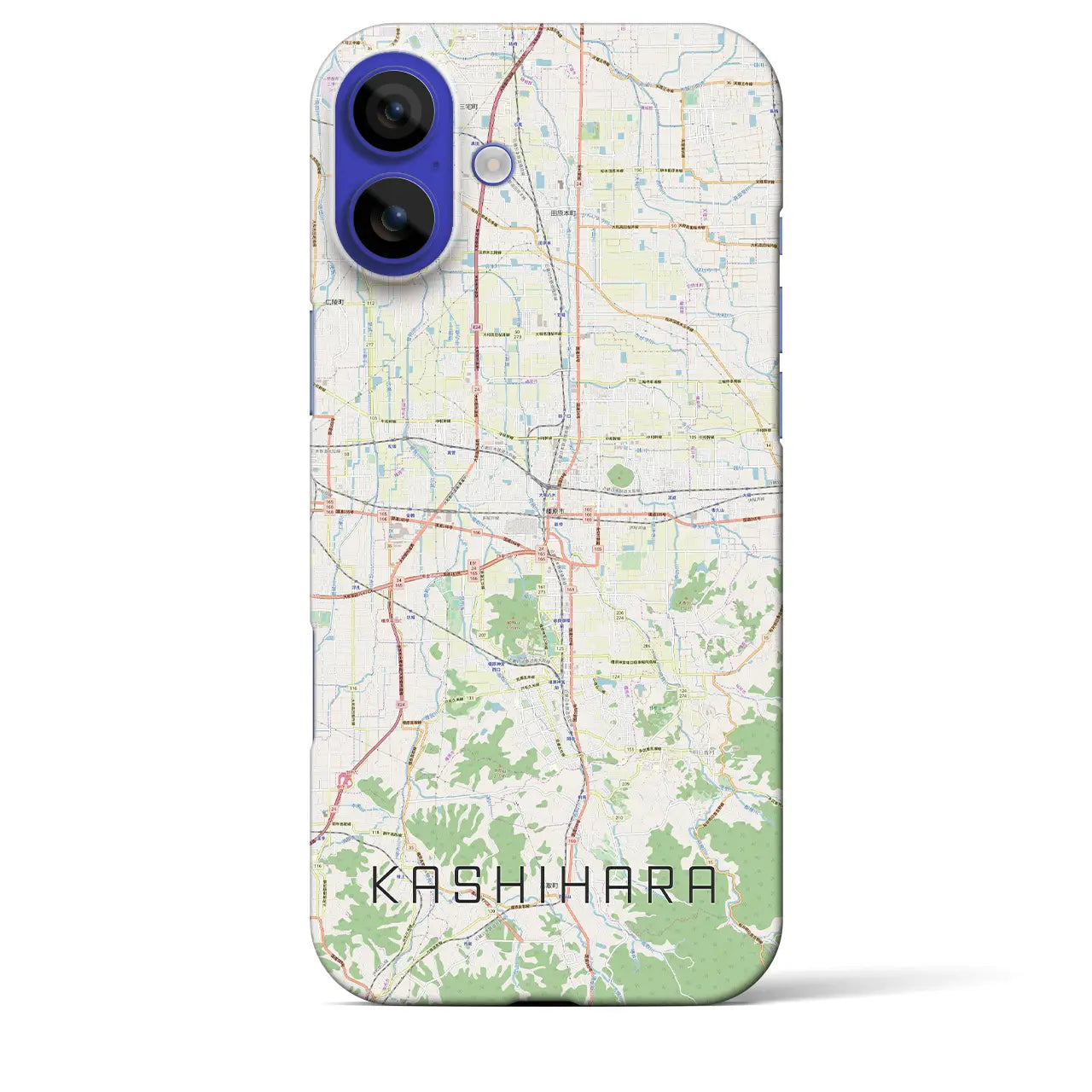 【橿原(奈良県)】地図柄iPhoneケース(バックカバータイプ)ナチュラル・iPhone 16 Pro Max 用