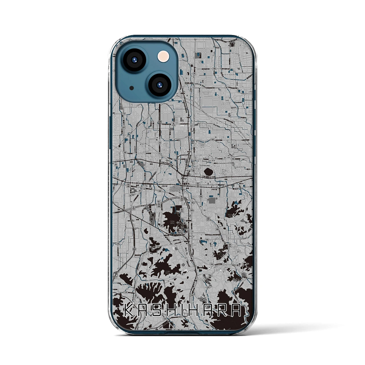 【橿原(奈良県)】地図柄iPhoneケース(クリアタイプ)