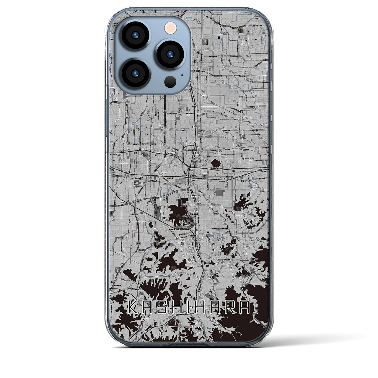 【橿原(奈良県)】地図柄iPhoneケース(クリアタイプ)