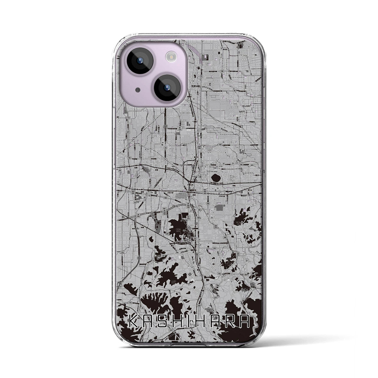 【橿原(奈良県)】地図柄iPhoneケース(クリアタイプ)