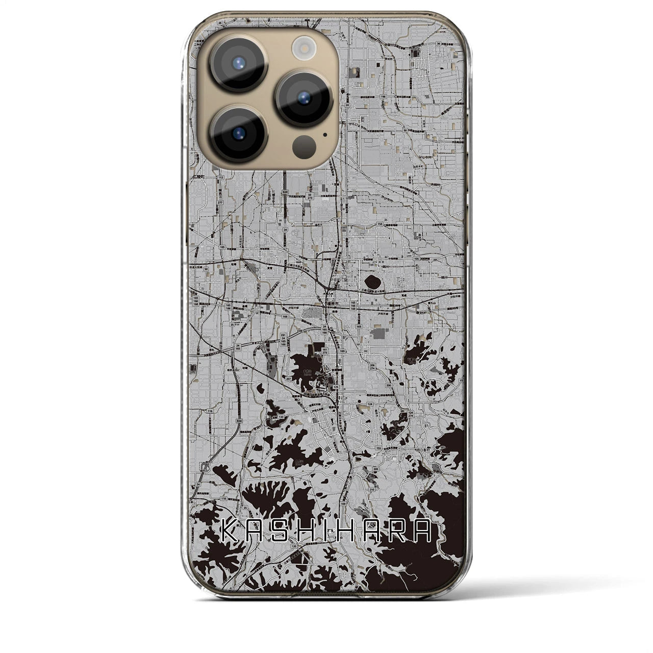 【橿原(奈良県)】地図柄iPhoneケース(クリアタイプ)