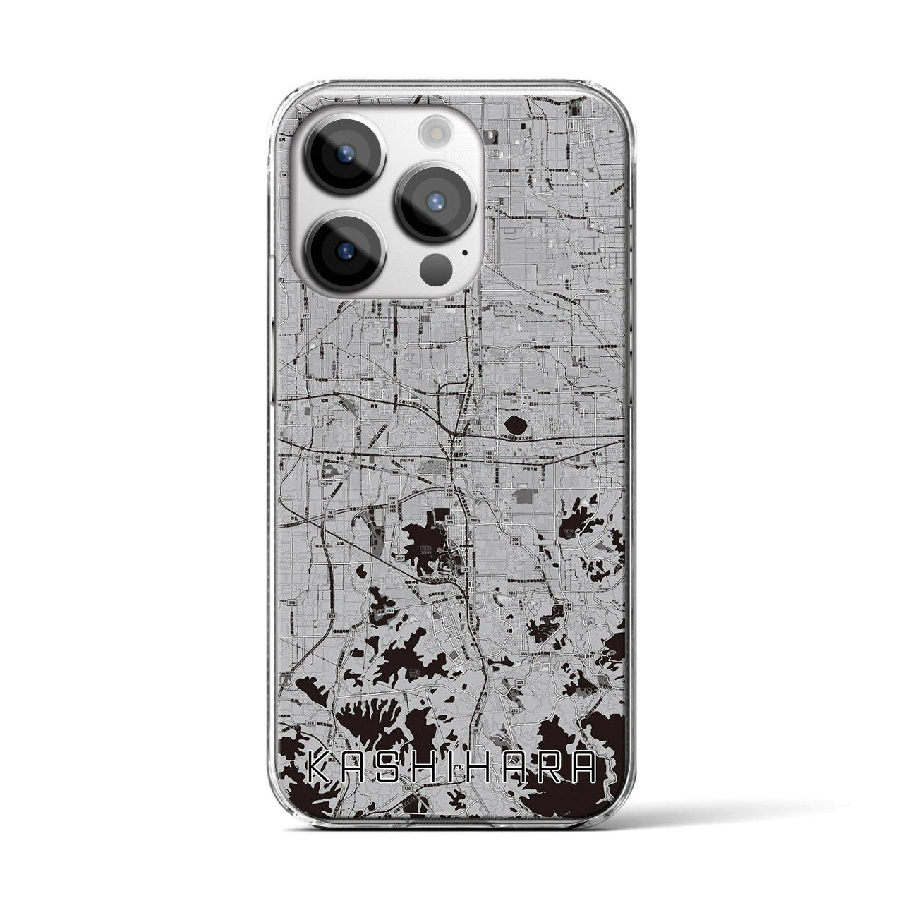 【橿原(奈良県)】地図柄iPhoneケース(クリアタイプ)