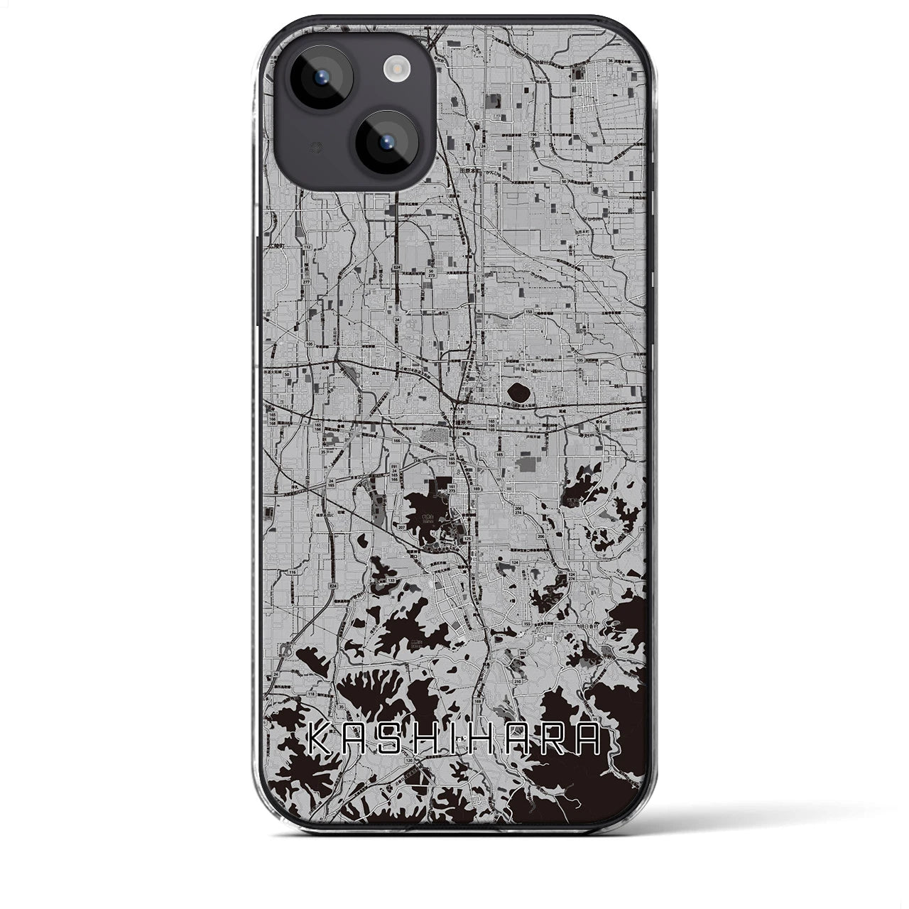 【橿原(奈良県)】地図柄iPhoneケース(クリアタイプ)