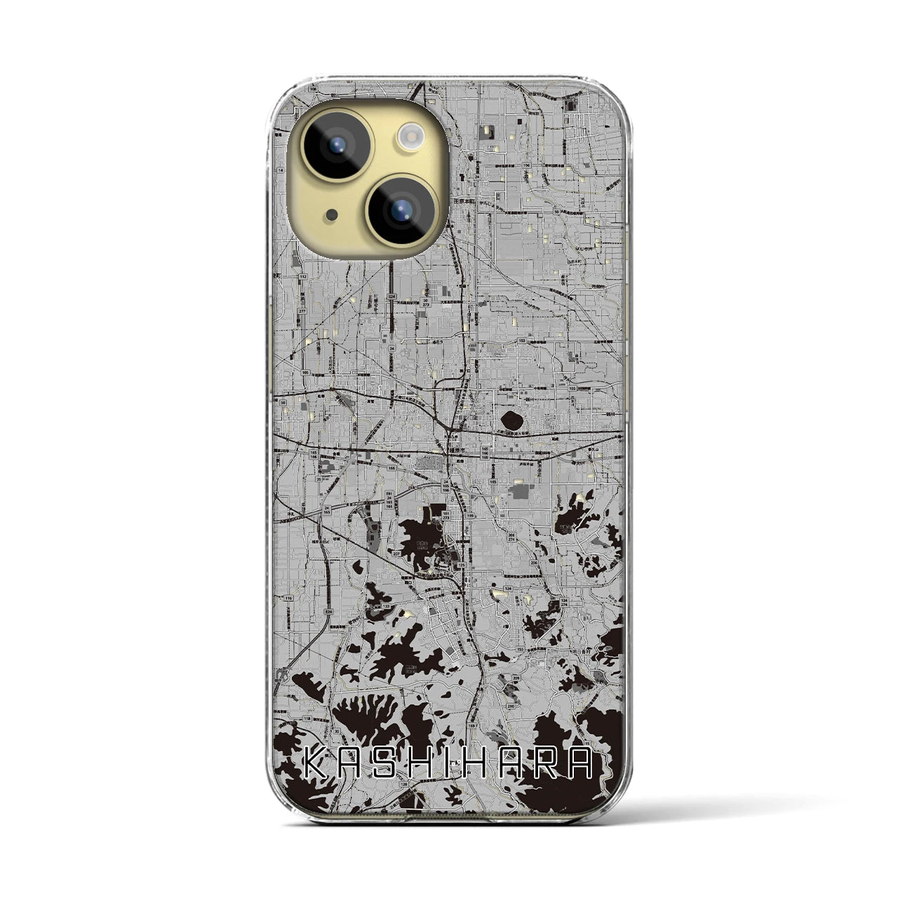【橿原(奈良県)】地図柄iPhoneケース(クリアタイプ)