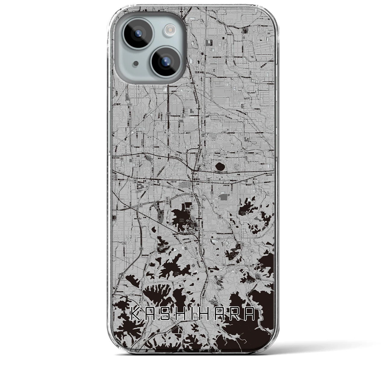 【橿原(奈良県)】地図柄iPhoneケース(クリアタイプ)