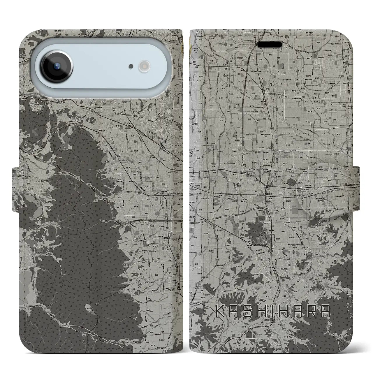 【橿原(奈良県)】地図柄iPhoneケース(手帳タイプ)