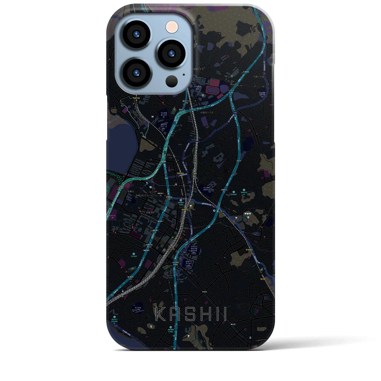 【香椎(福岡県)】地図柄iPhoneケース(バックカバータイプ)