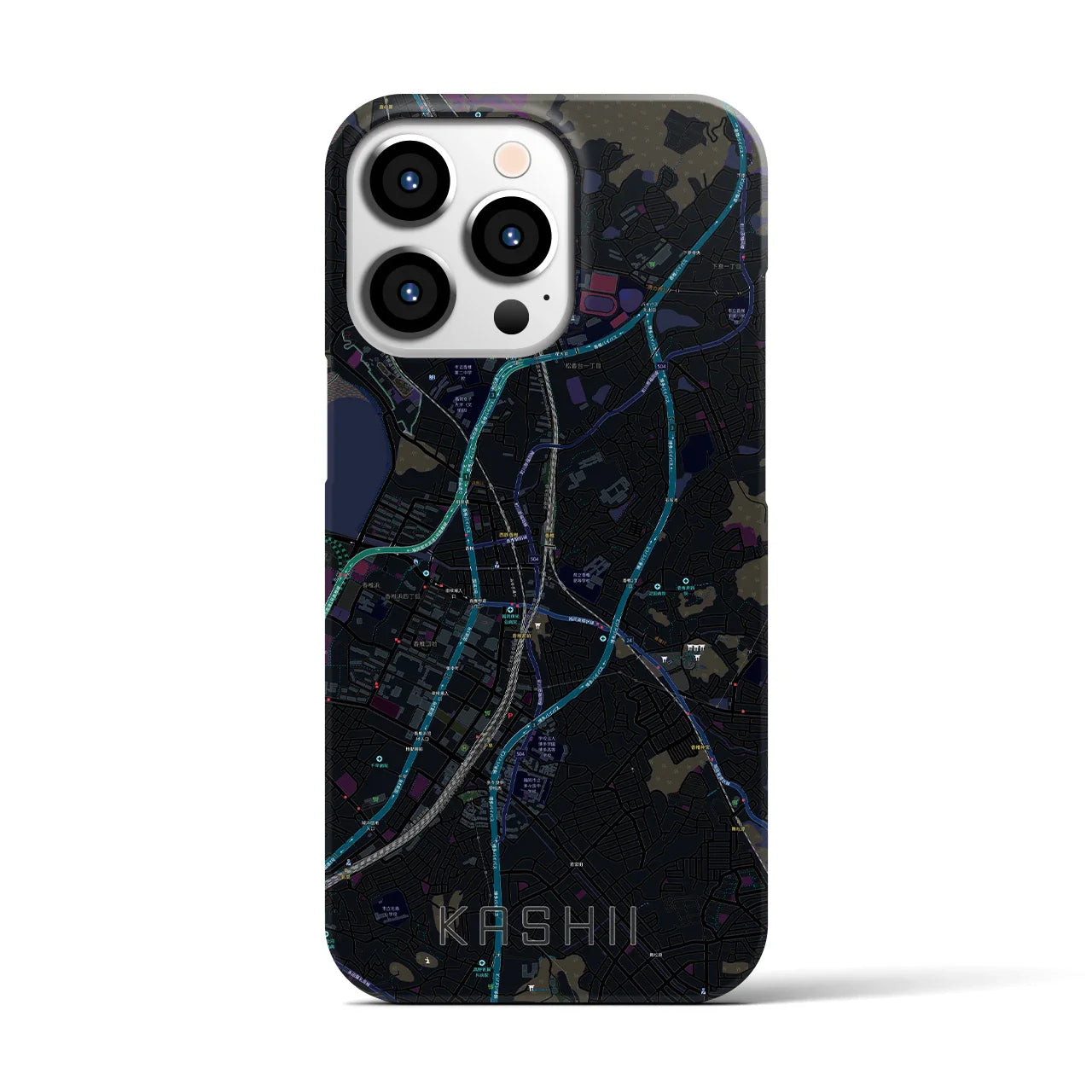 【香椎(福岡県)】地図柄iPhoneケース(バックカバータイプ)