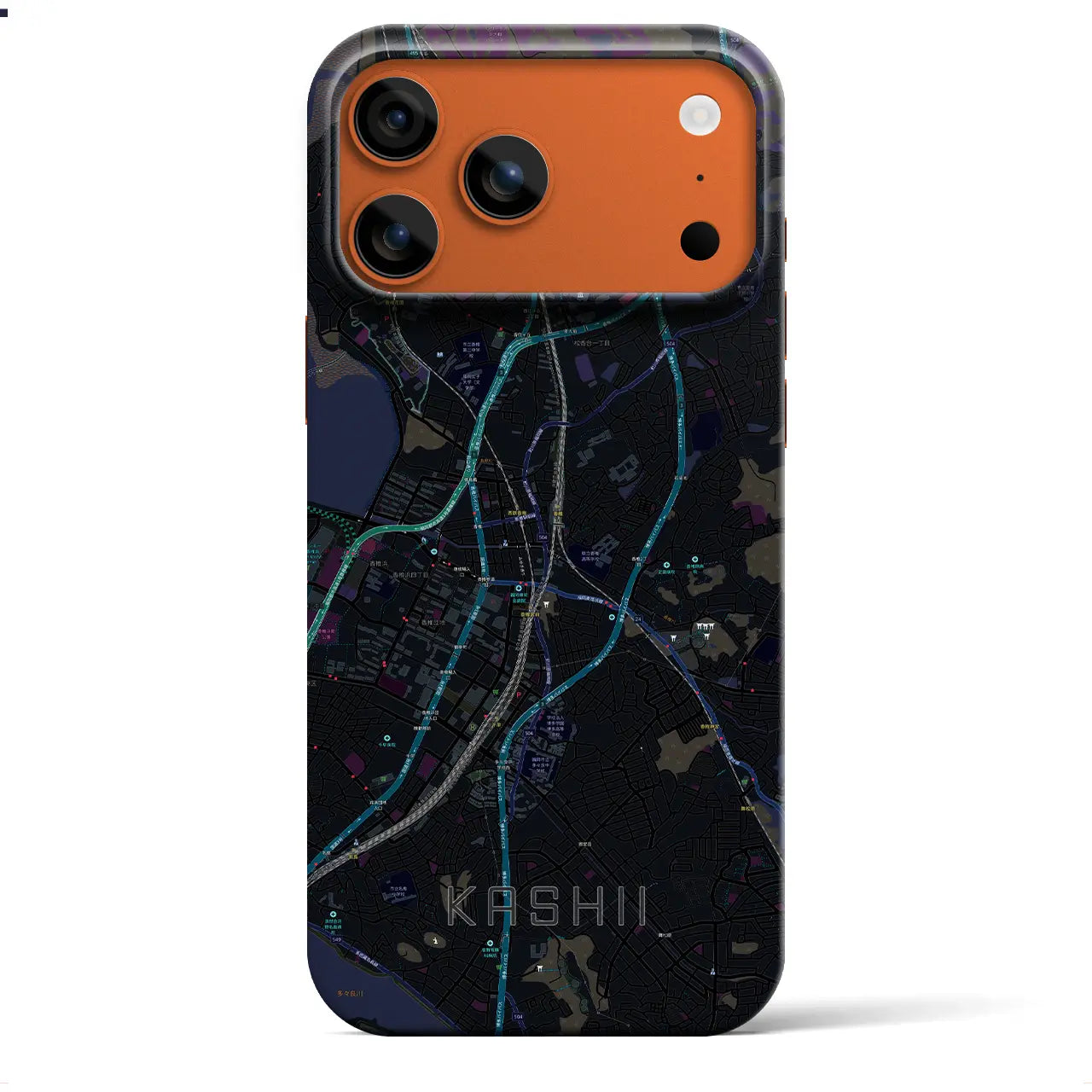 【香椎(福岡県)】地図柄iPhoneケース(バックカバータイプ)