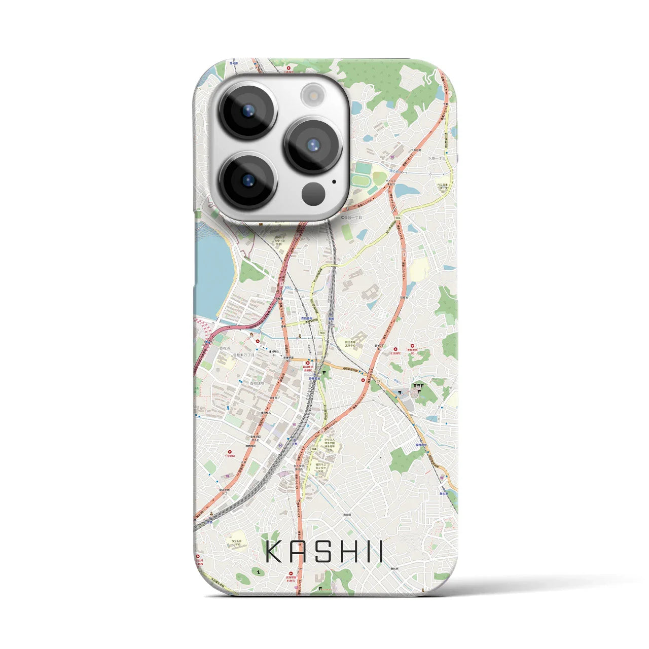 【香椎(福岡県)】地図柄iPhoneケース(バックカバータイプ)