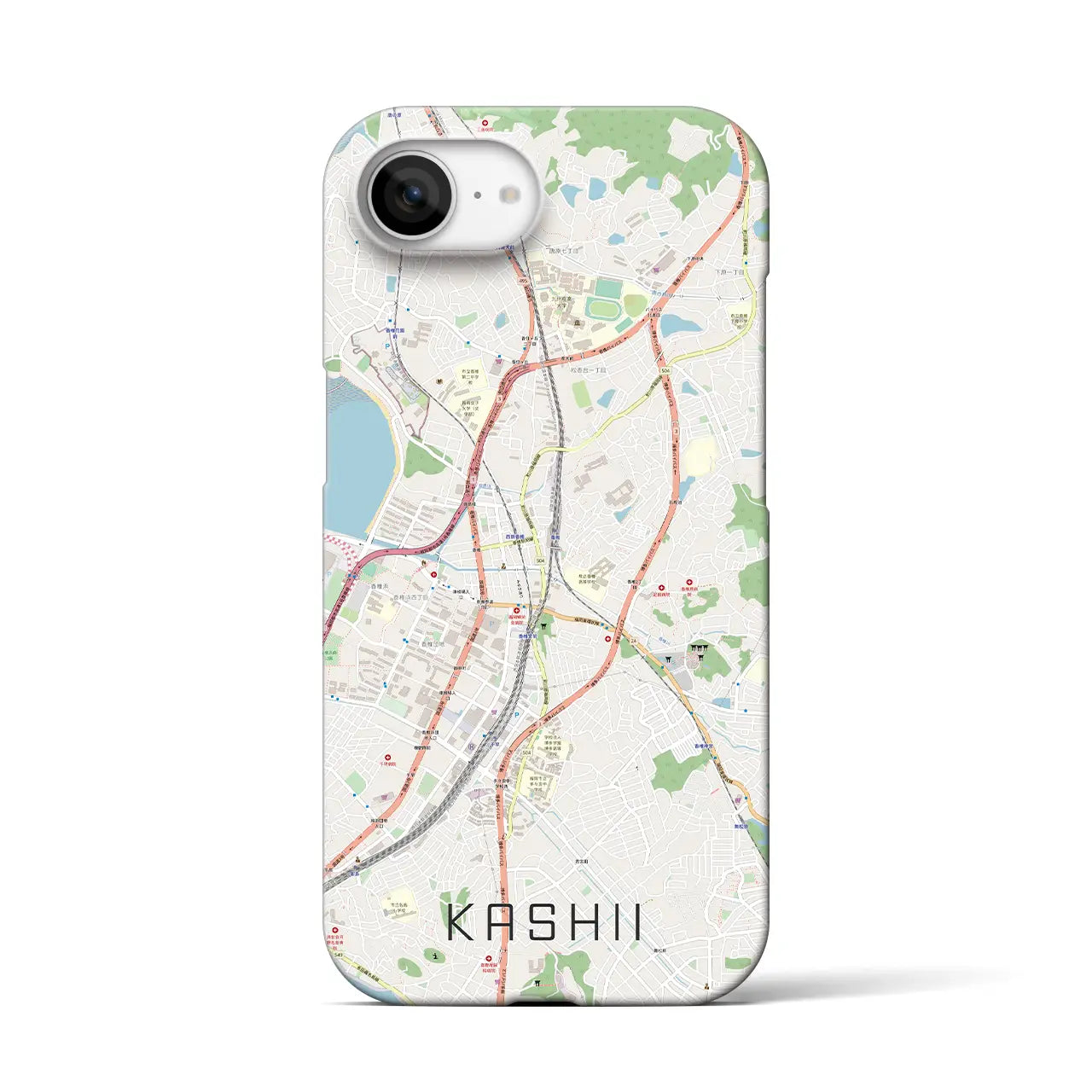 【香椎(福岡県)】地図柄iPhoneケース(バックカバータイプ)