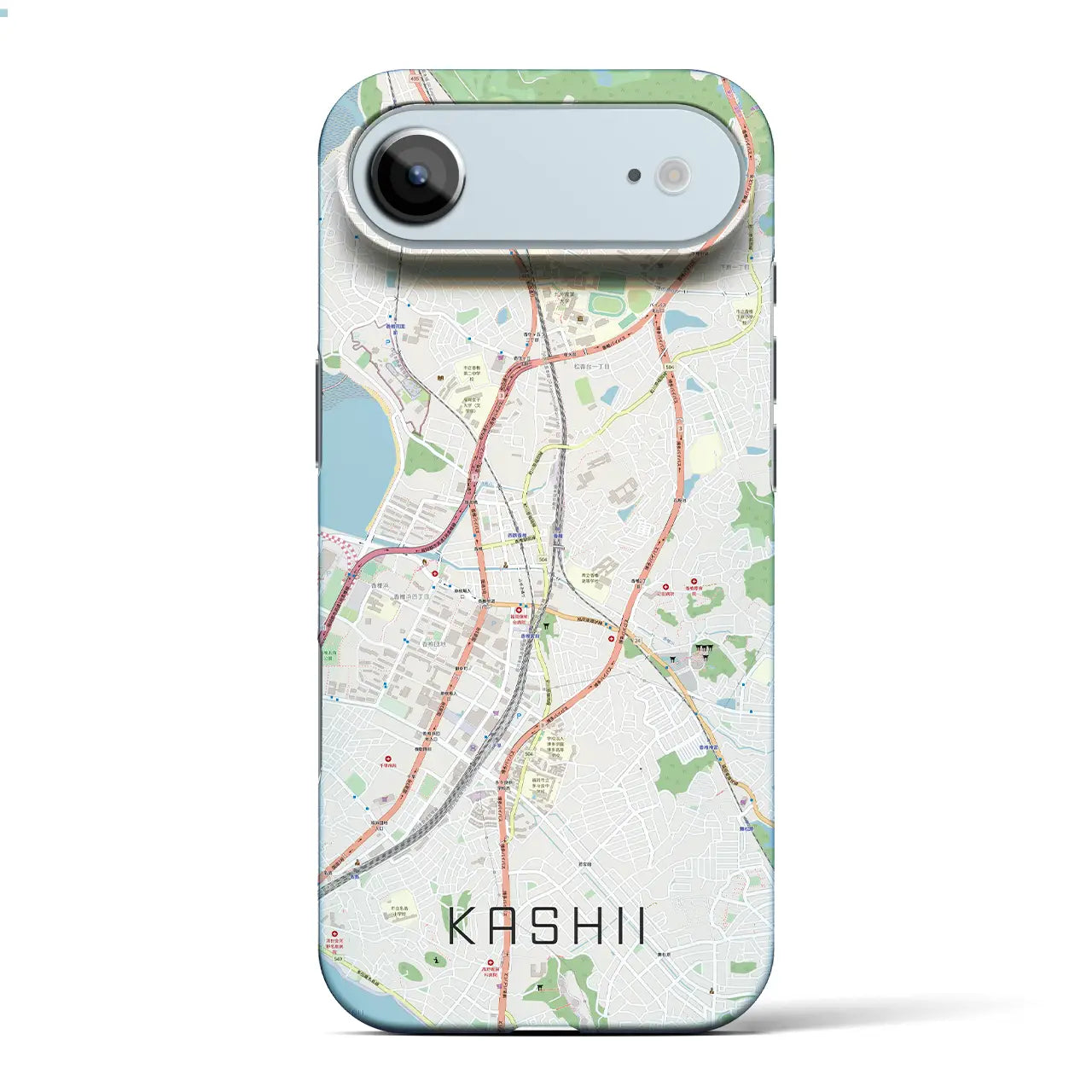 【香椎(福岡県)】地図柄iPhoneケース(バックカバータイプ)ナチュラル・iPhone 17 Pro Max 用