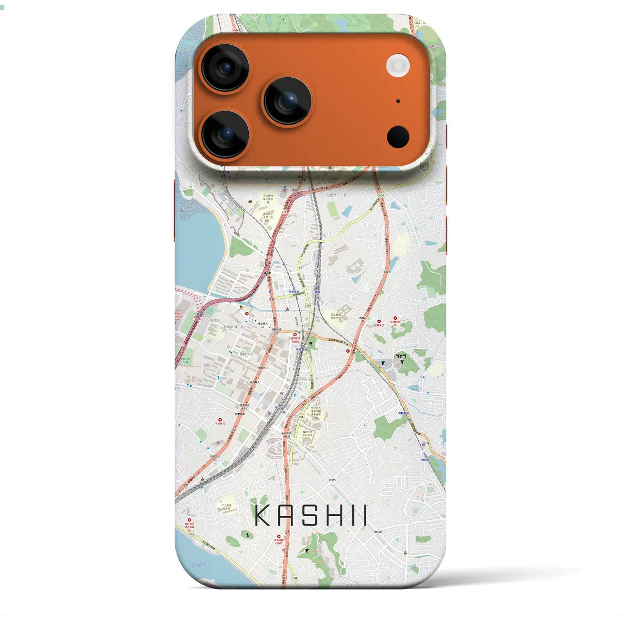 【香椎(福岡県)】地図柄iPhoneケース(バックカバータイプ)