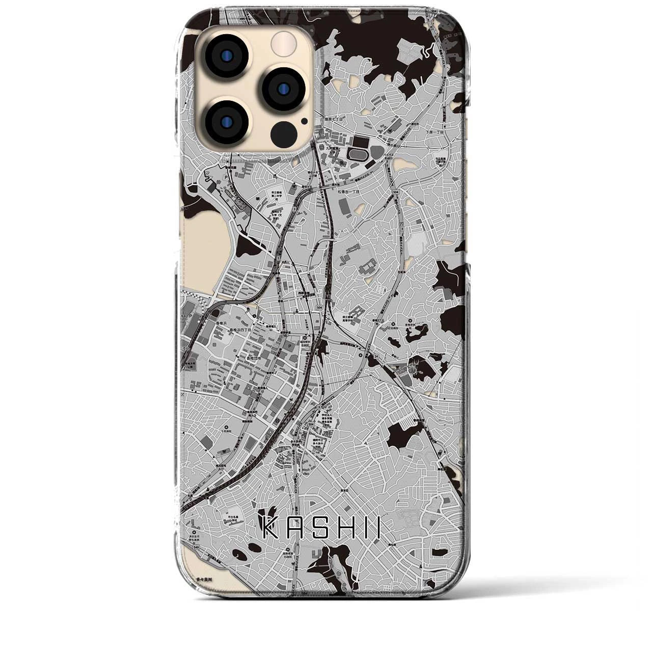 【香椎(福岡県)】地図柄iPhoneケース(クリアタイプ)