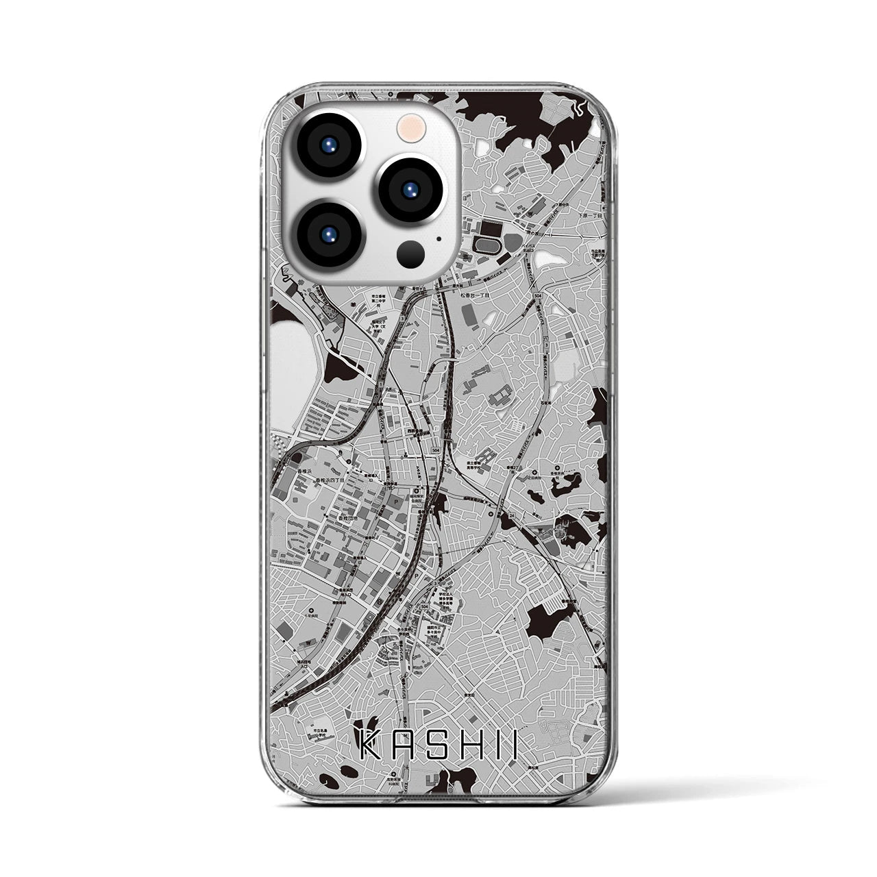 【香椎(福岡県)】地図柄iPhoneケース(クリアタイプ)