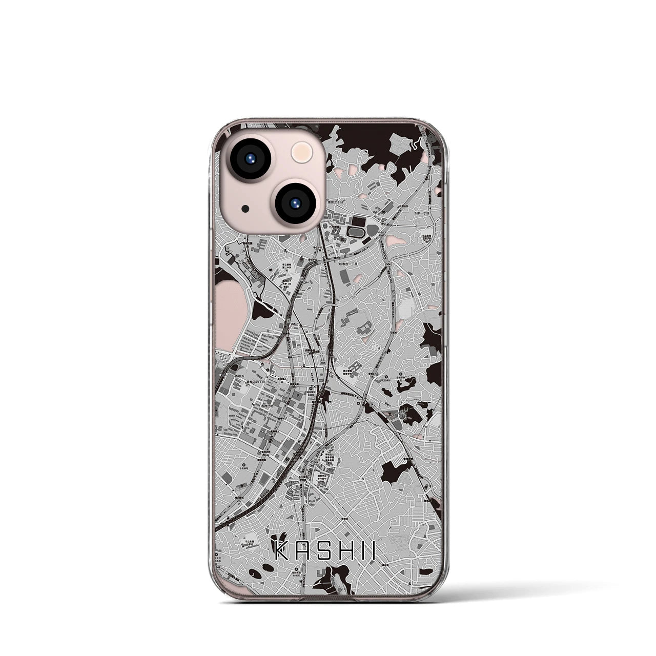 【香椎(福岡県)】地図柄iPhoneケース(クリアタイプ)