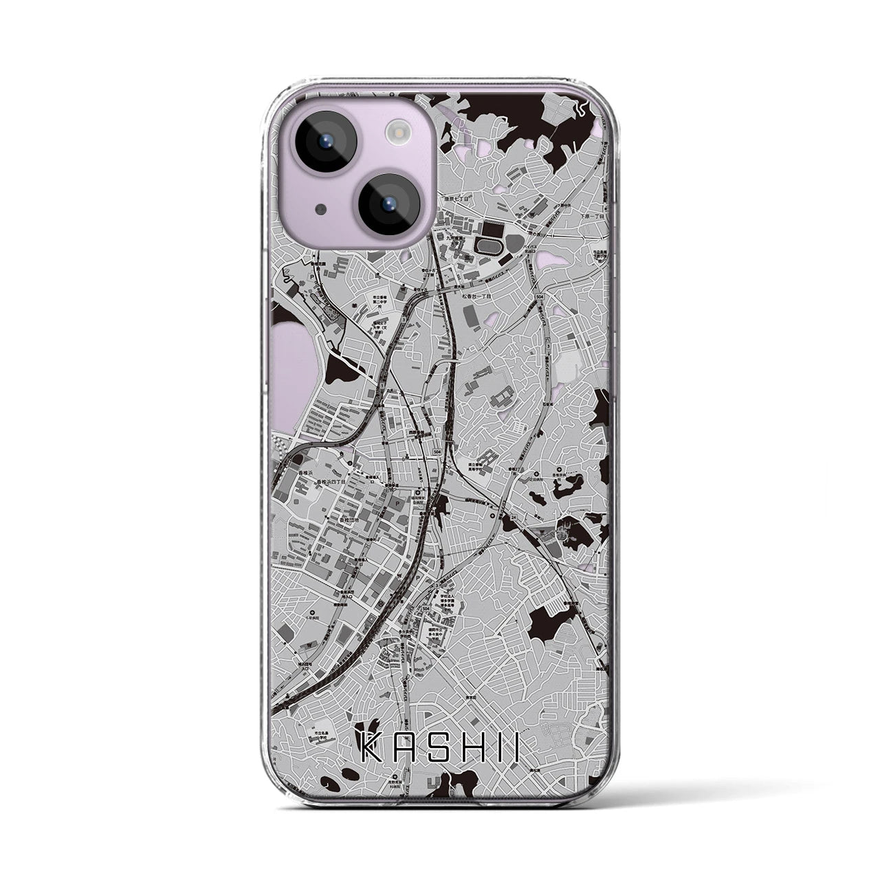 【香椎(福岡県)】地図柄iPhoneケース(クリアタイプ)