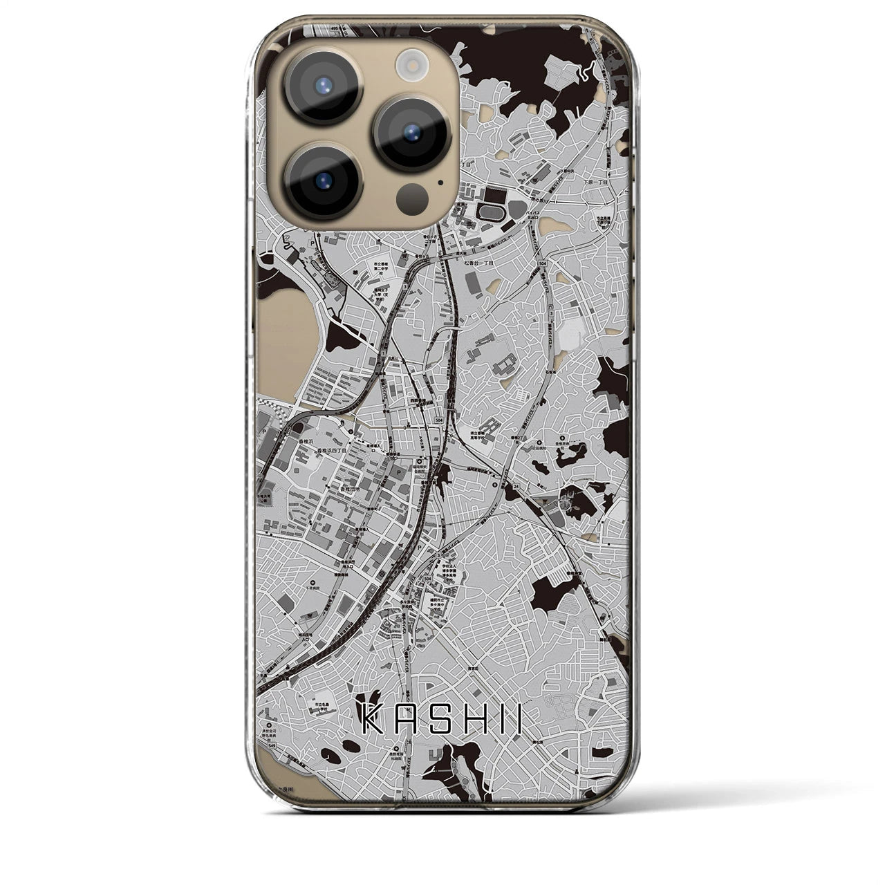 【香椎(福岡県)】地図柄iPhoneケース(クリアタイプ)