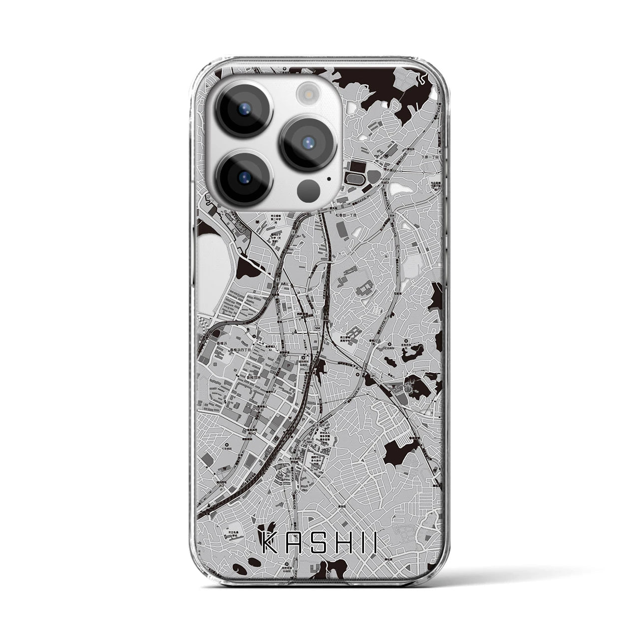 【香椎(福岡県)】地図柄iPhoneケース(クリアタイプ)