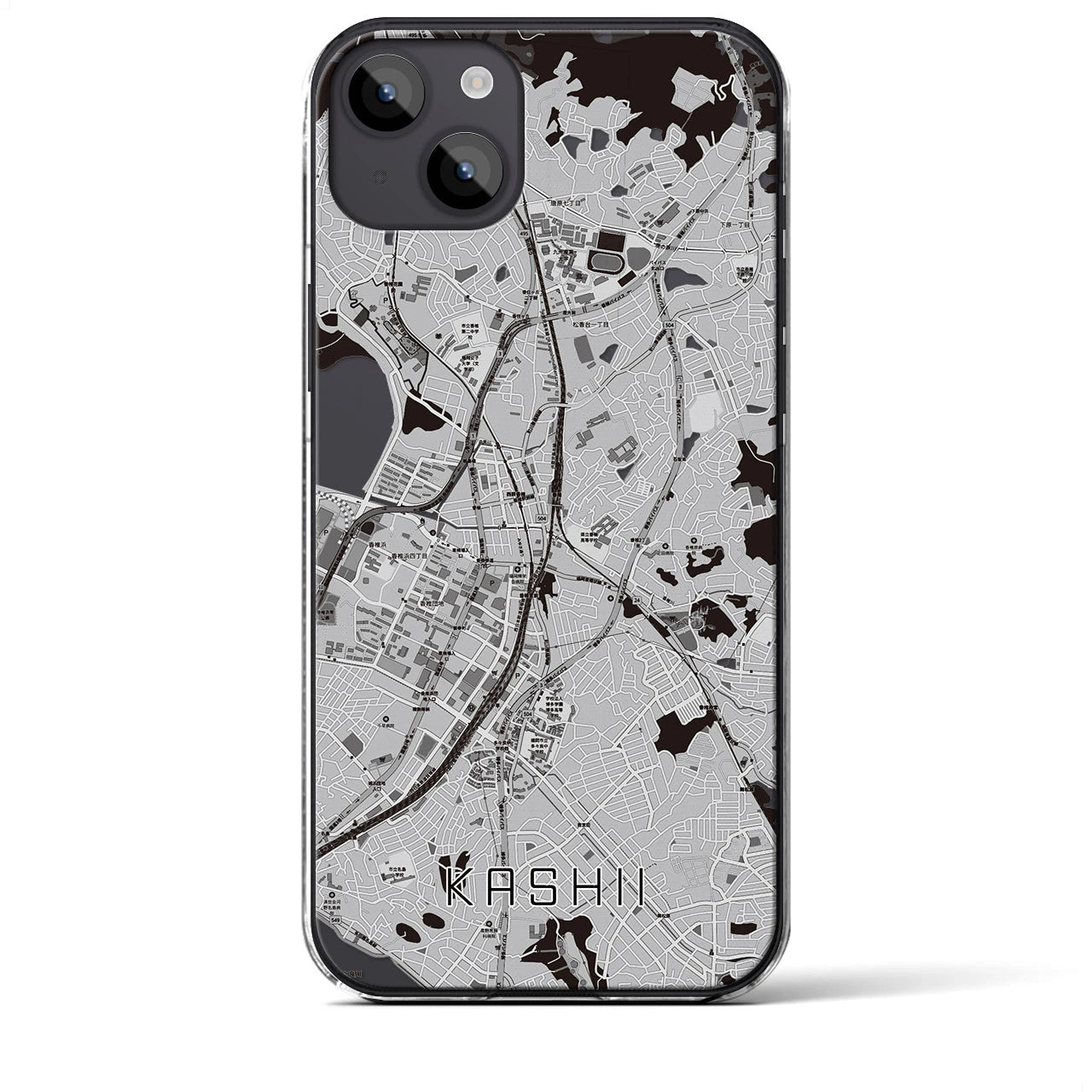 【香椎(福岡県)】地図柄iPhoneケース(クリアタイプ)