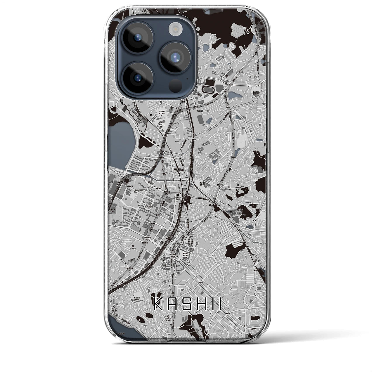 【香椎(福岡県)】地図柄iPhoneケース(クリアタイプ)