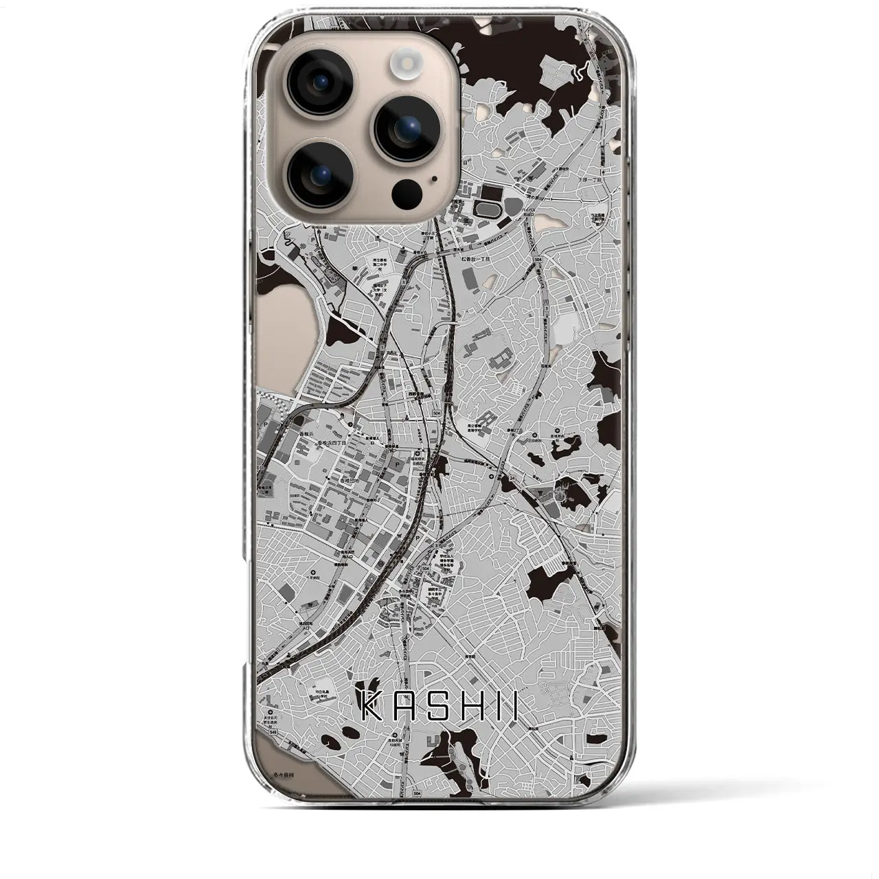 【香椎(福岡県)】地図柄iPhoneケース(クリアタイプ)