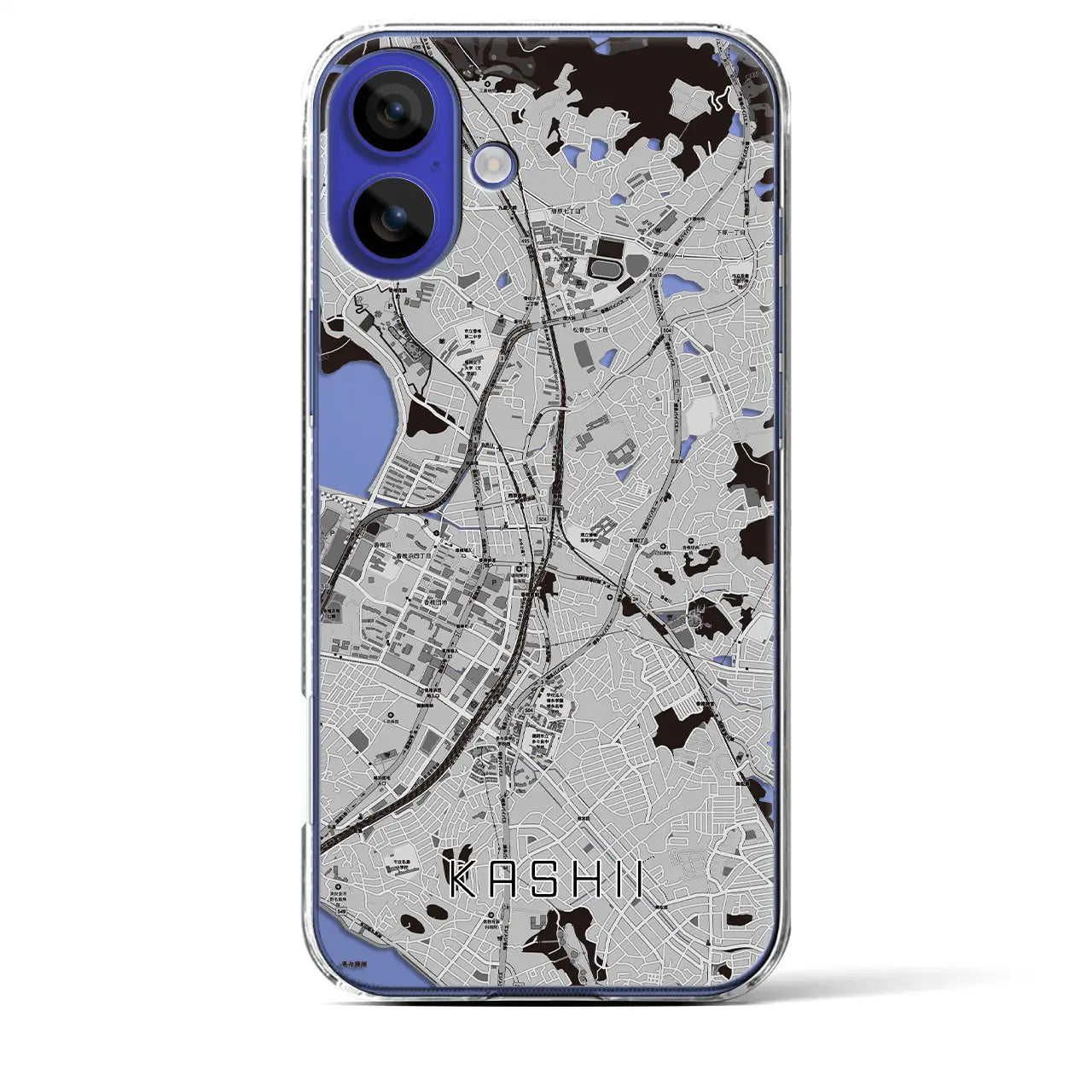 【香椎(福岡県)】地図柄iPhoneケース(クリアタイプ)