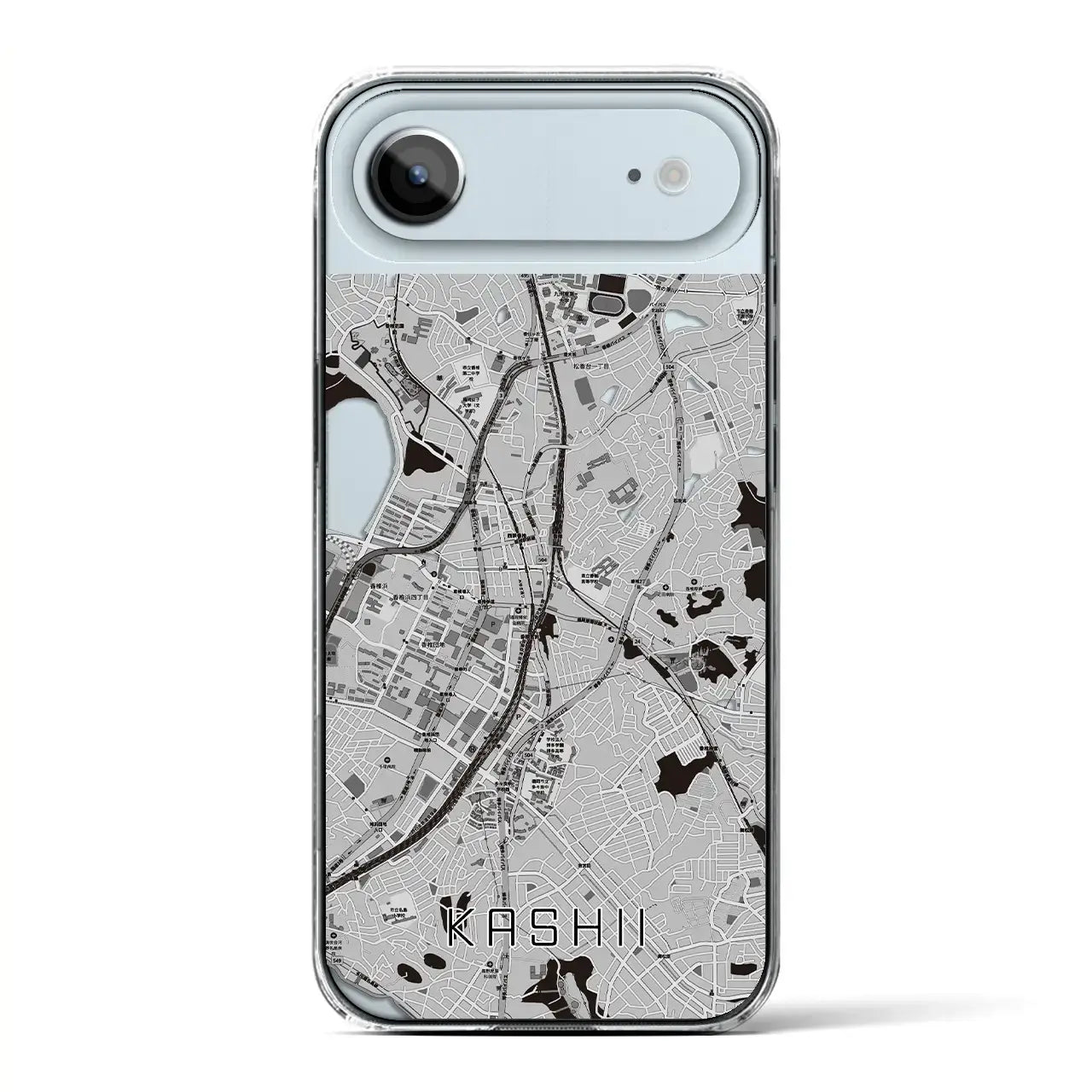 【香椎(福岡県)】地図柄iPhoneケース(クリアタイプ)