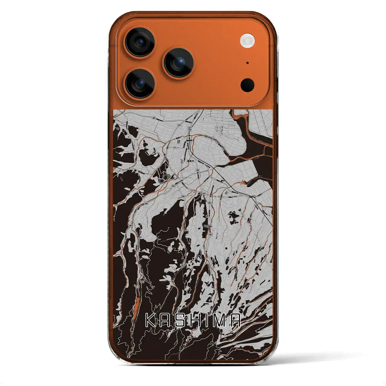 【鹿島(佐賀県)】地図柄iPhoneケース(クリアタイプ)モノトーン・iPhone 17 Pro Max 用