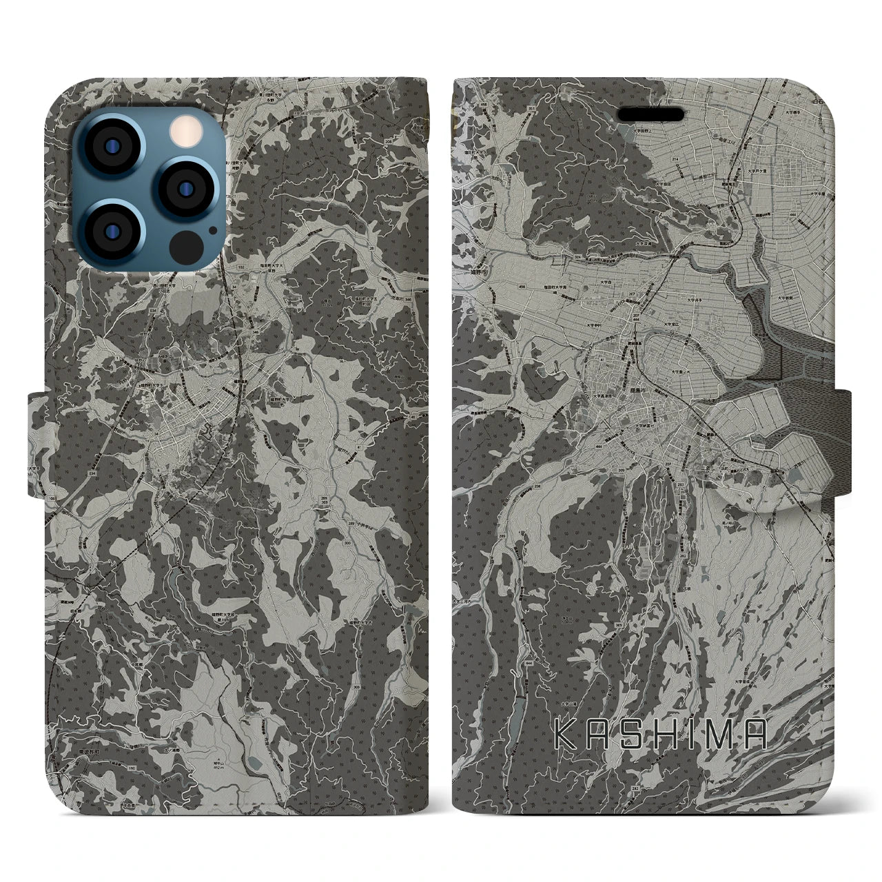 【鹿島(佐賀県)】地図柄iPhoneケース(手帳タイプ)