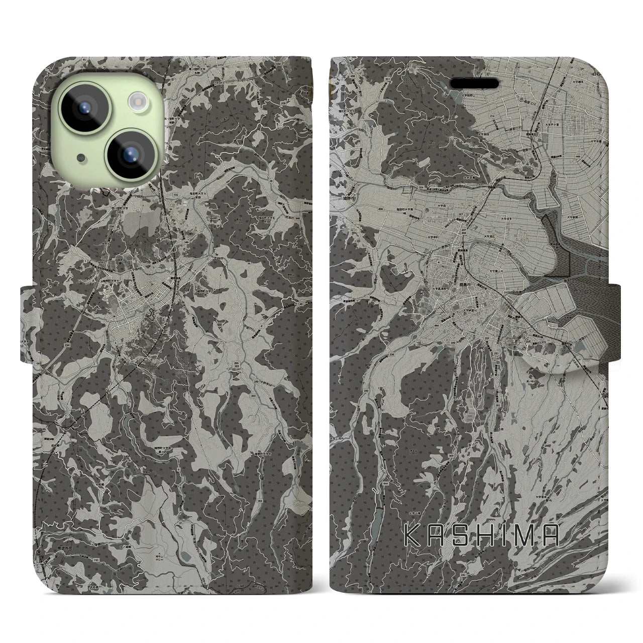 【鹿島(佐賀県)】地図柄iPhoneケース(手帳タイプ)