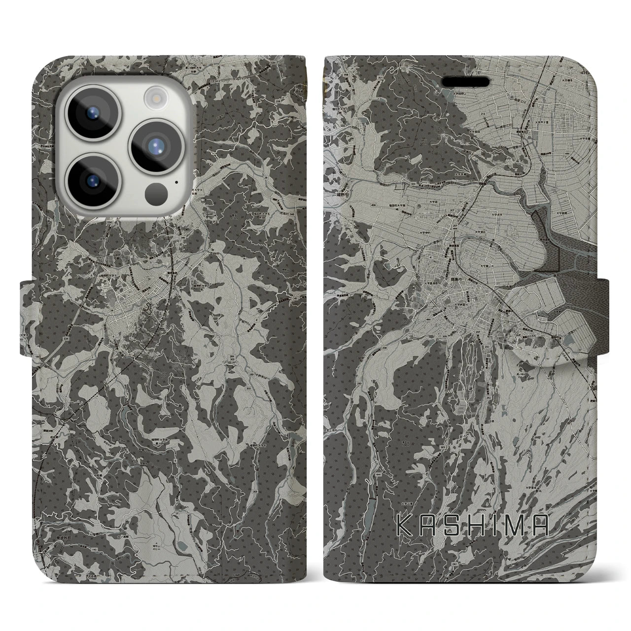 【鹿島(佐賀県)】地図柄iPhoneケース(手帳タイプ)