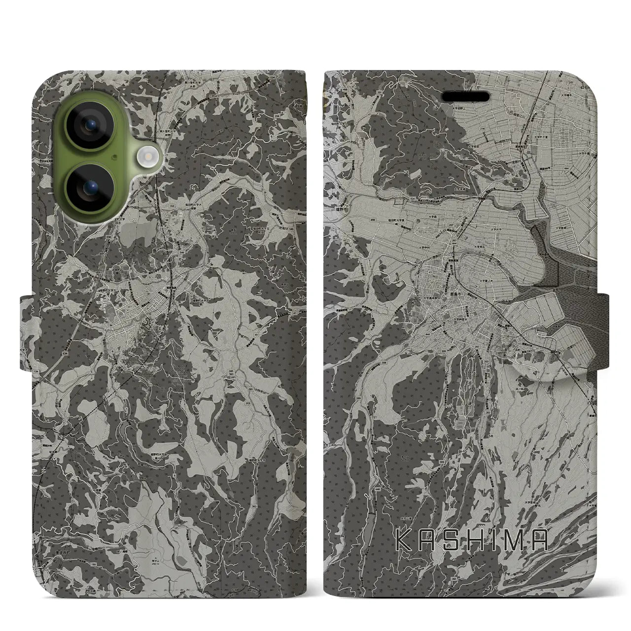 【鹿島(佐賀県)】地図柄iPhoneケース(手帳タイプ)