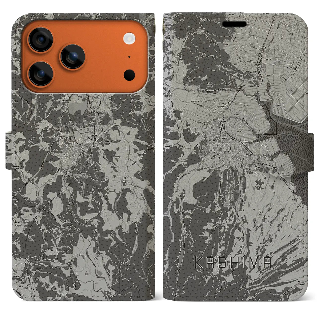 【鹿島(佐賀県)】地図柄iPhoneケース(手帳タイプ)