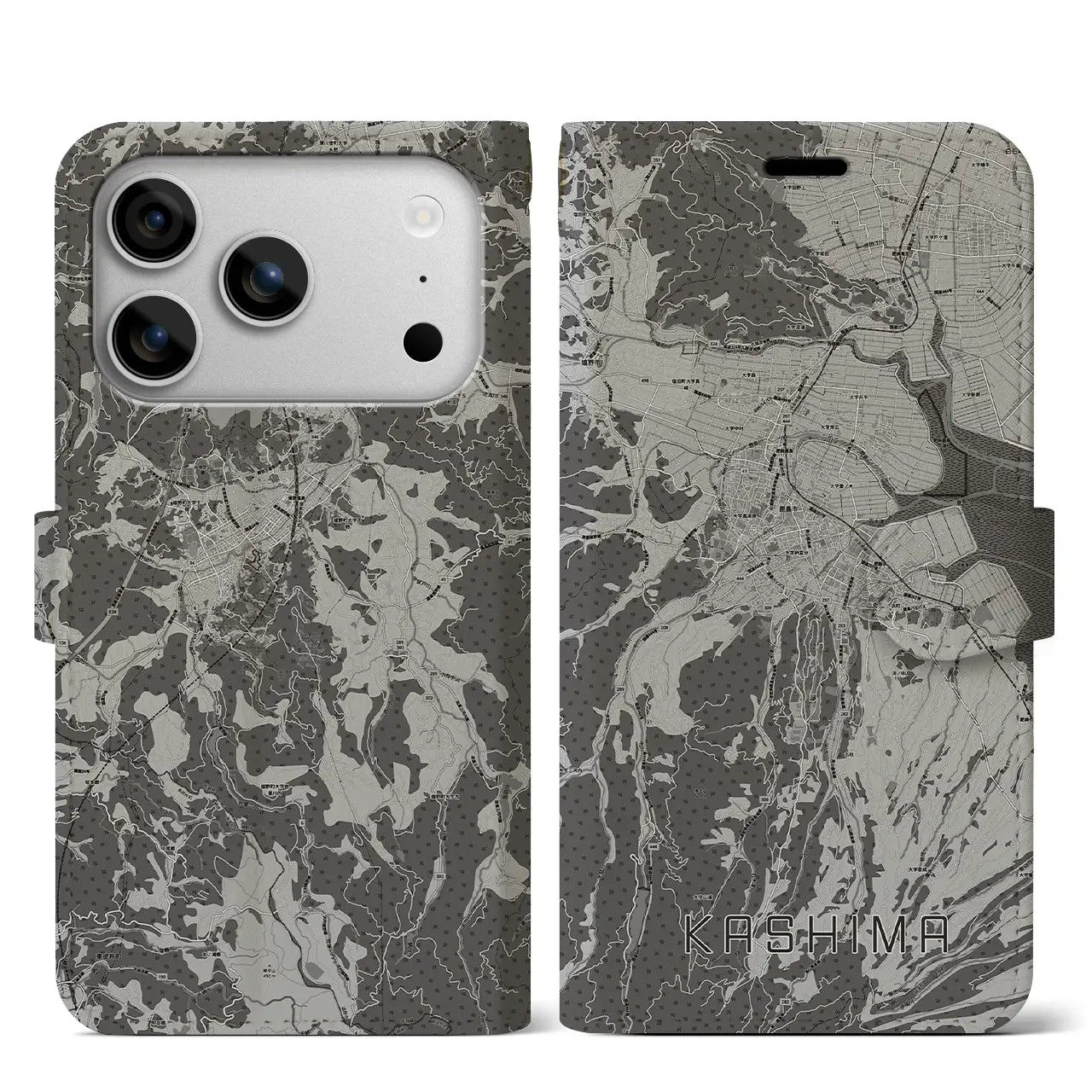 【鹿島(佐賀県)】地図柄iPhoneケース(手帳タイプ)