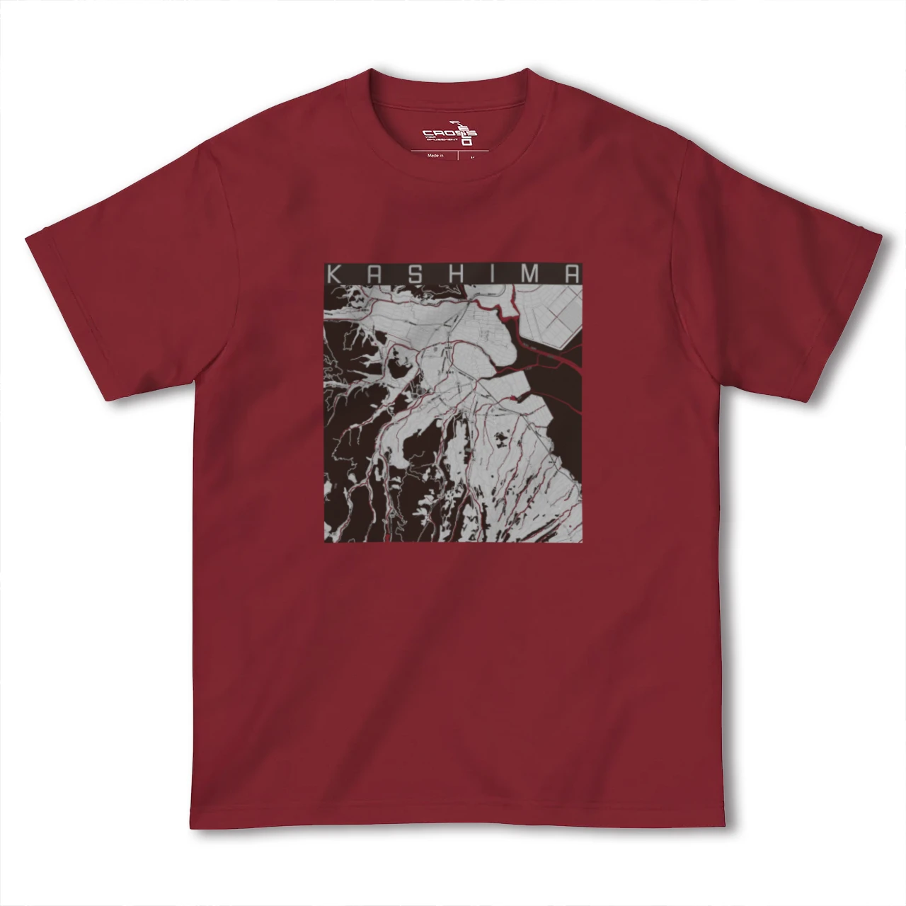 【鹿島(佐賀県)(佐賀県)】地図柄ヘビーウェイトTシャツ