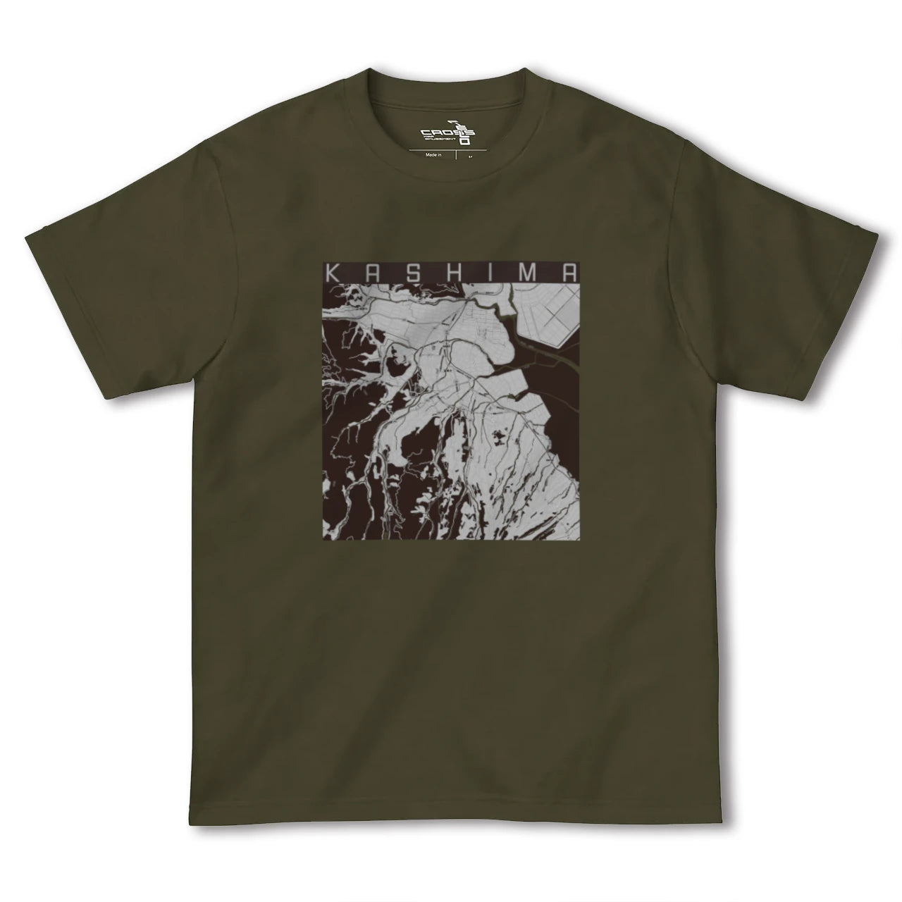 【鹿島(佐賀県)(佐賀県)】地図柄ヘビーウェイトTシャツ