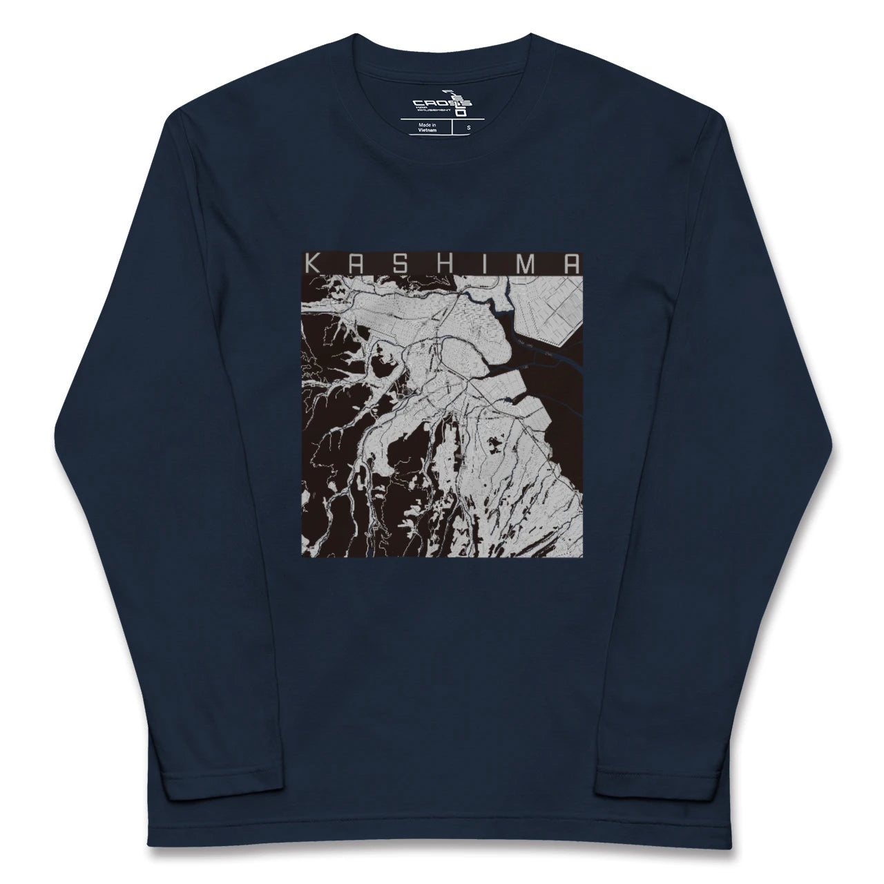 【鹿島(佐賀県)(佐賀県)】地図柄ロングスリーブTシャツ