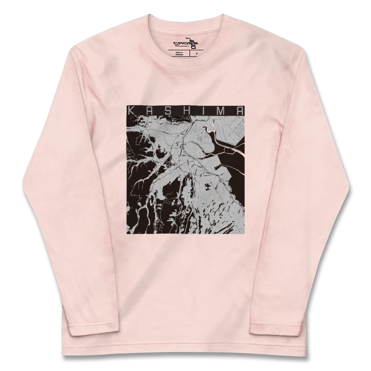 【鹿島(佐賀県)(佐賀県)】地図柄ロングスリーブTシャツ