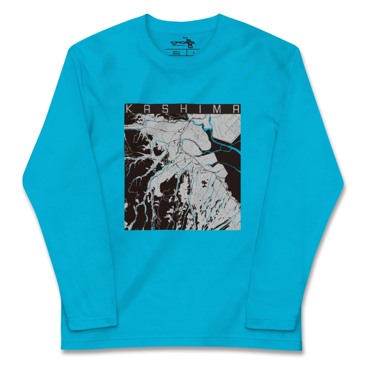 【鹿島(佐賀県)(佐賀県)】地図柄ロングスリーブTシャツ